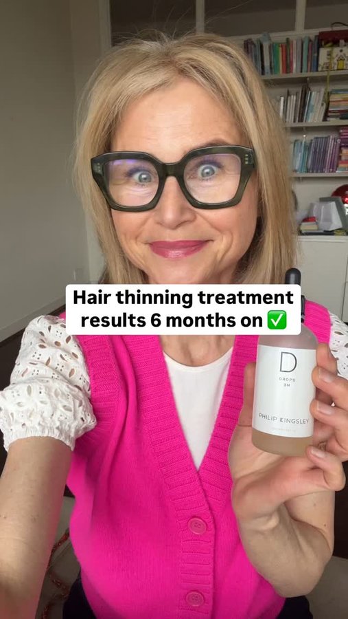 Instagram post by @victoriawoodhall for Philip Kingsley. Caption reads: Hair growth treatment update 6 into taking 3M....