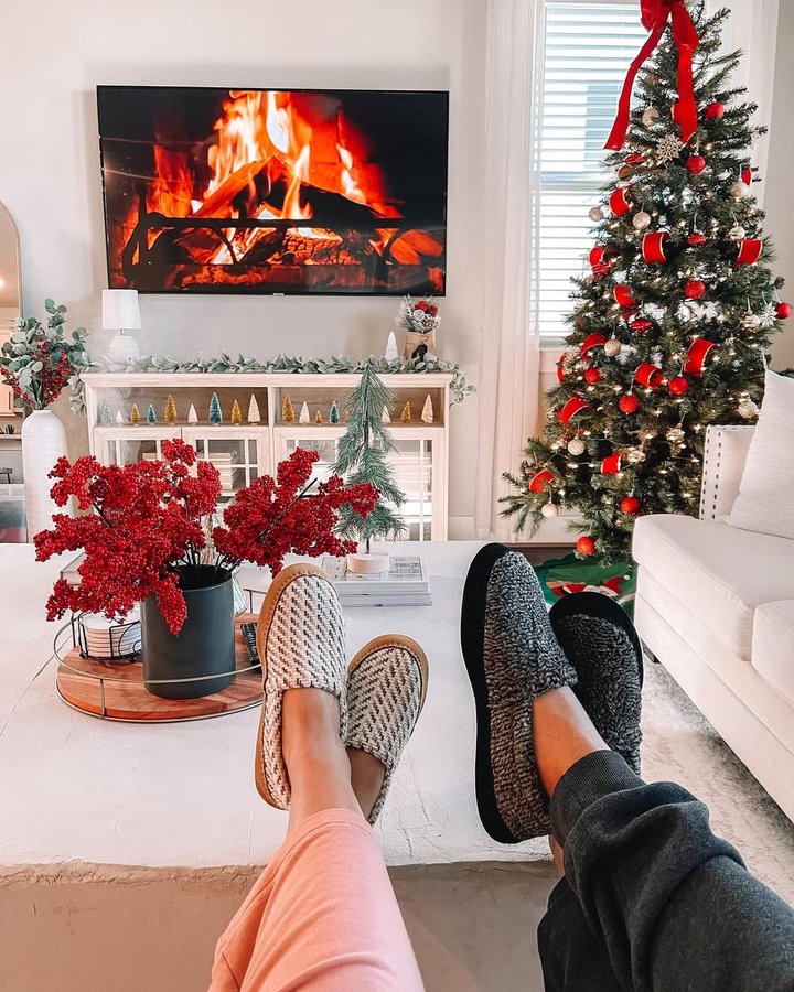 Instagram post by @kristlelauren for Acorn. Caption reads: #ad | I’ve been living my absolute coziest life in....