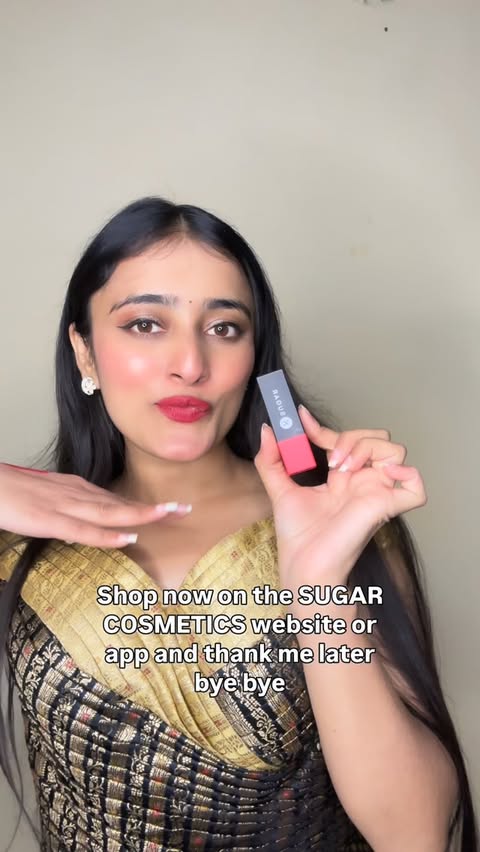 Instagram post by @ishikagoel5663 for SUGAR Cosmetics. Caption reads: Glide Peptide Serum Lipstick:

💄Introducing....