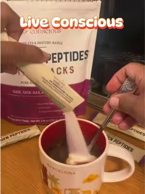 TikTok post by @hlthyqt for Live Conscious. Caption reads: [...] skin, nails and joint supplement. @Live....