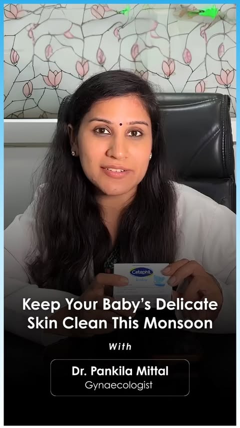 Instagram post by @dr.pankila for Cetaphil Baby. Caption reads: [...] cleanser for everyday care. 🌧️👶 Cetaphil....