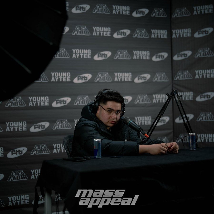 Instagram post by @young.aytee for Mass Appeal. Caption reads: [...] Hop music from India! Welcome to the Mass....