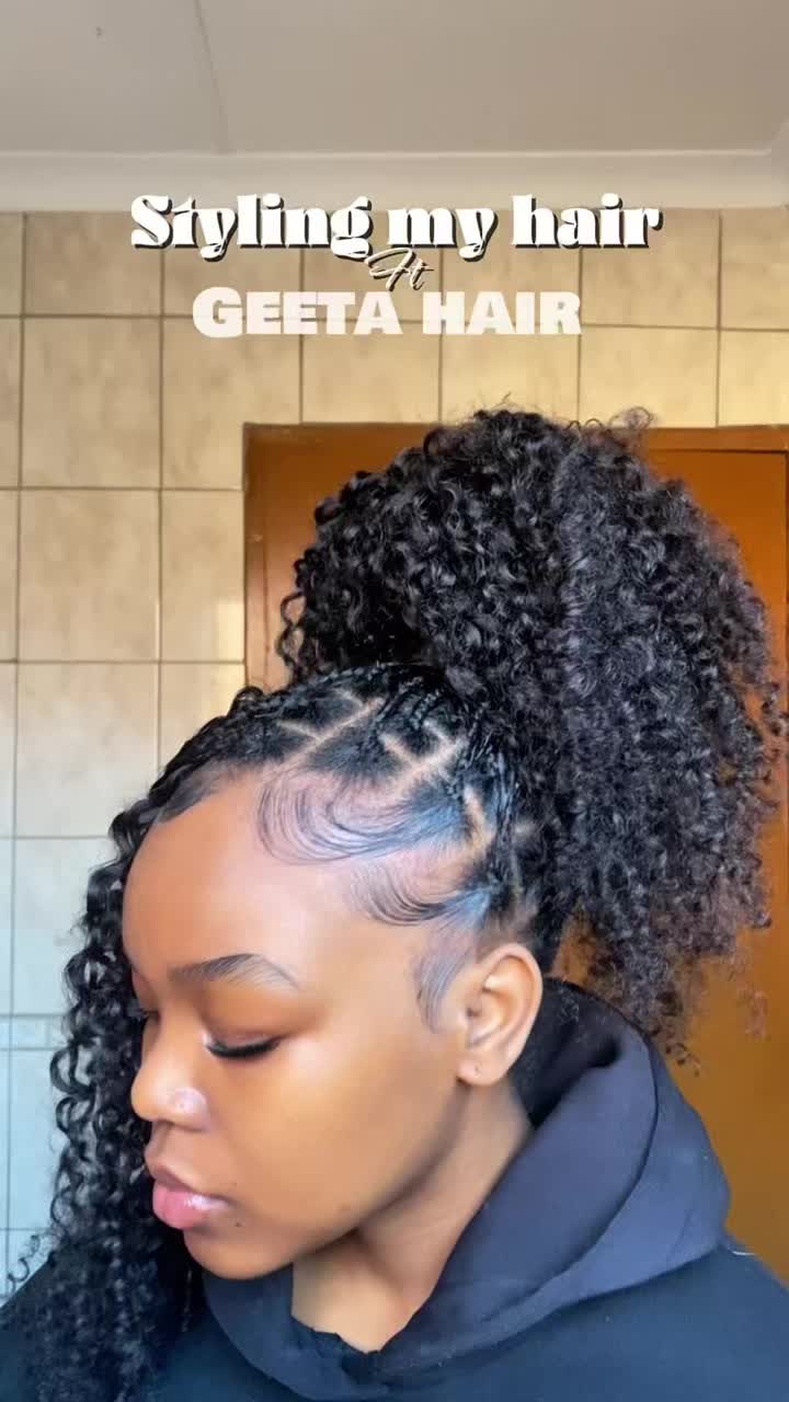 TikTok post by @mosakim.semata for Geeta Hair. Caption reads: Styling my Miracle knots from @Geeta Hair....