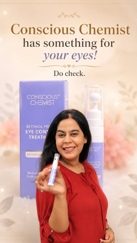 Instagram post by @ayushig_123 for Conscious Chemist. Caption reads: [...] deserve some extra TLC. 👀✨ Conscious....