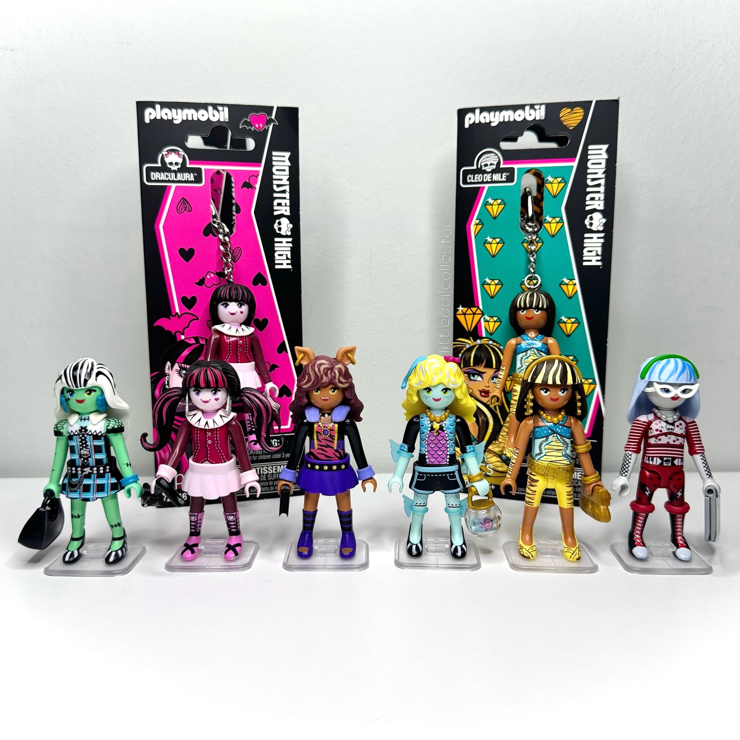 Instagram post by @littledollcollector for PLAYMOBIL. Caption reads: PLAYMOBIL x Monster High™ 💙💜 Again, a massive....