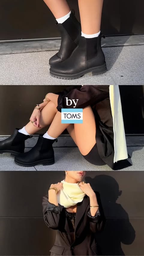 Instagram post by @litzxrubi for TOMS. Caption reads: [...] boot actually made for walking 🤎 @toms....