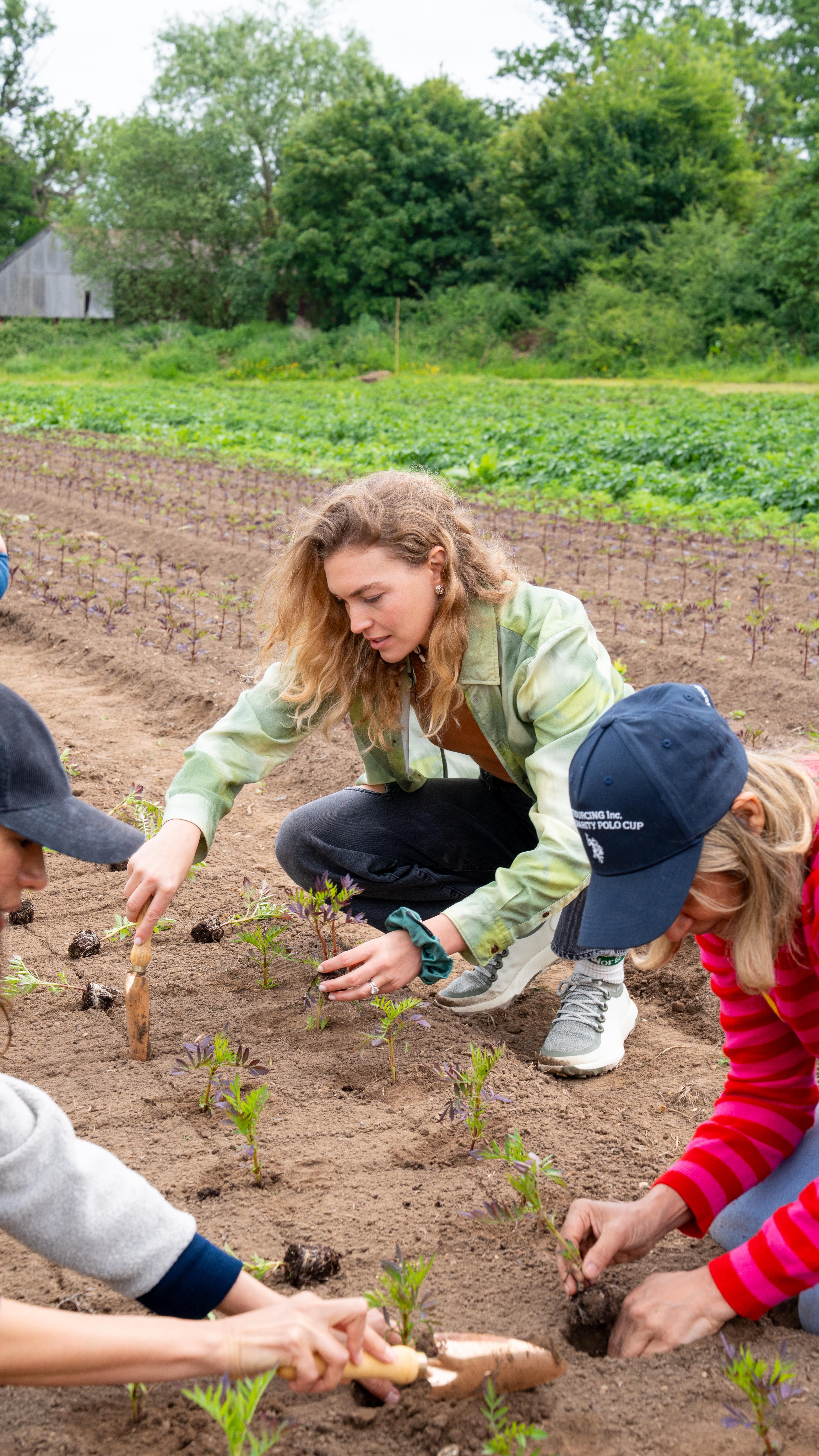 Instagram post by @arizona_muse for Allbirds. Caption reads: Come with us to see a day of volunteering with....
