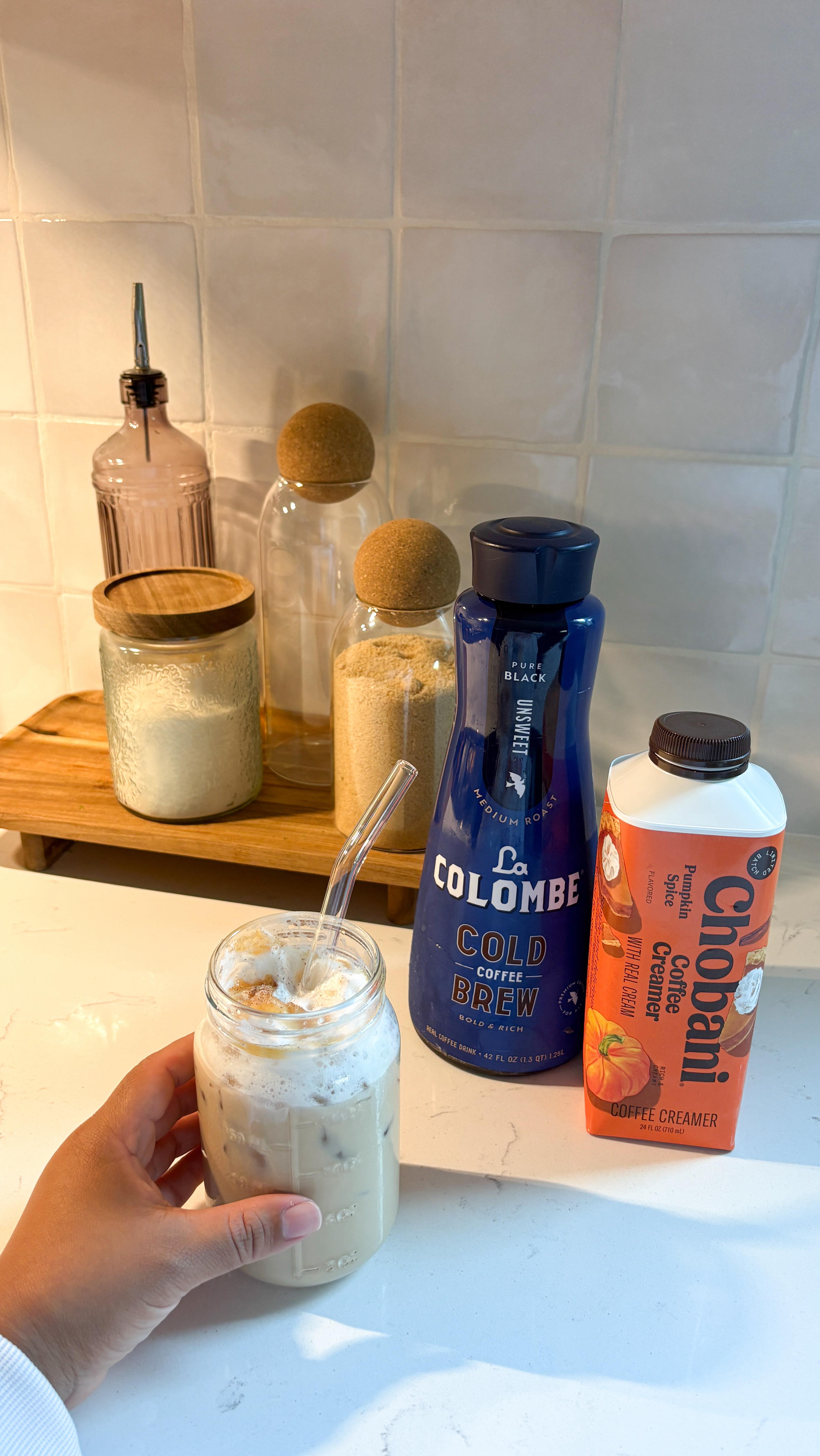 Instagram post by @ikefamilychaos for La Colombe Coffee. Caption reads: #sponsored Homeschool mornings = busy mornings.....