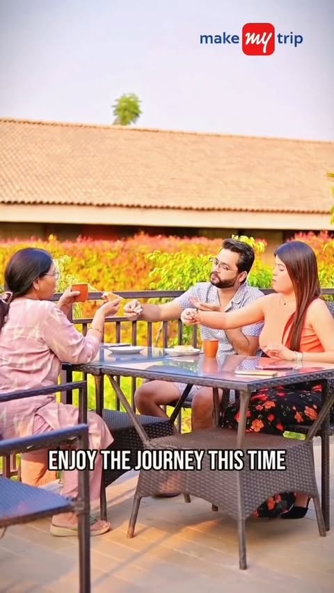 Instagram post by @official__sona7 for MakeMyTrip. Caption reads: [...] part of the vacation too ✨ Book your....