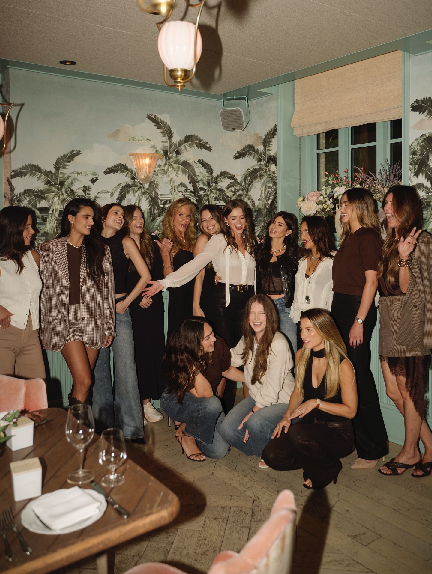 Instagram post by @valerialipovetsky for Paige. Caption reads: Good friends, amazing food, and a little fall....