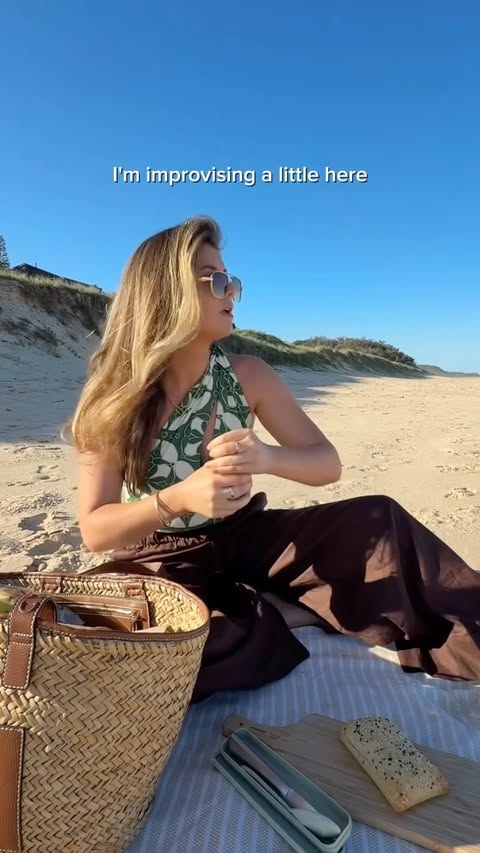 Instagram post by @paigecarmichael for 28 by Sam Wood. Caption reads: [...] beach trip! Recipe courtesy of the....