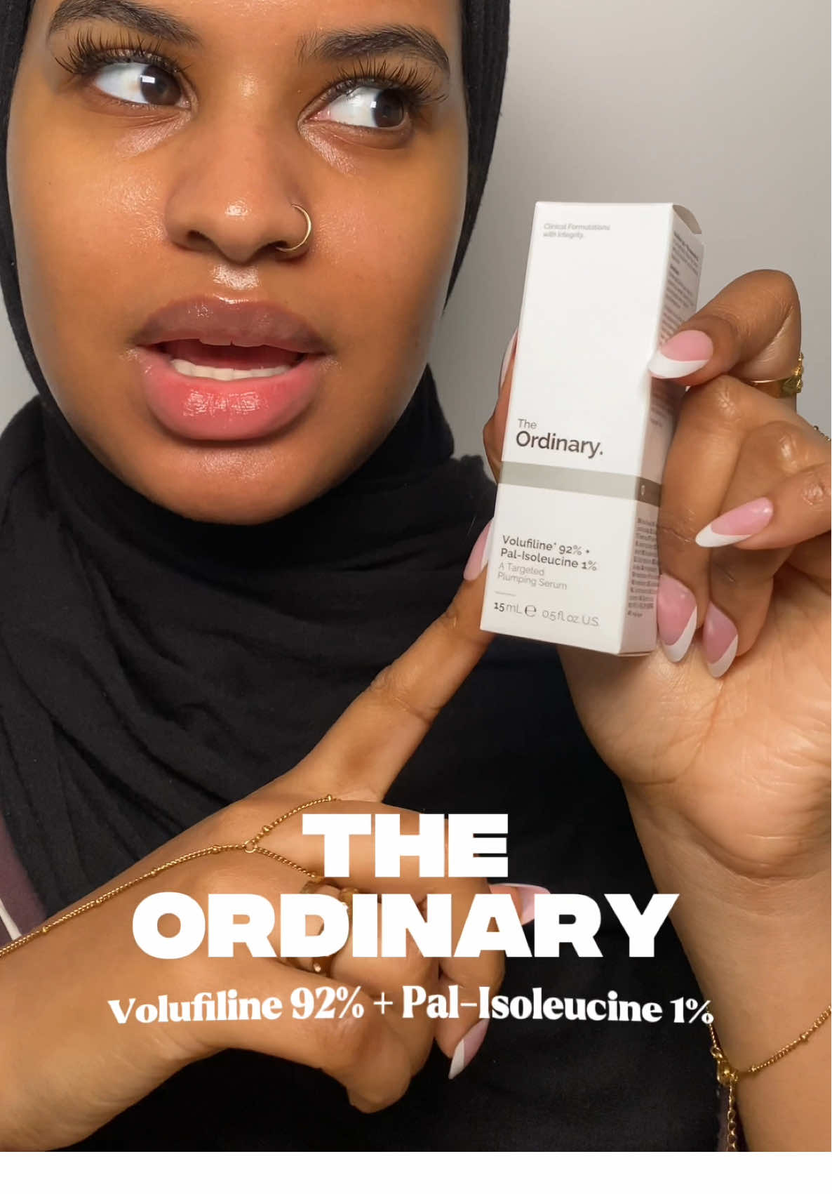 TikTok post by @aatiyababyy for The Ordinary. Caption reads: ✨ The Ordinary Volufiline Serum Has Landed ✨....