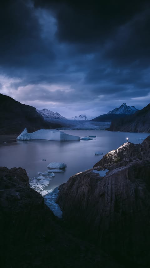 Instagram post by @jdleigh for Lume Cube. Caption reads: [...] in Patagonia 🤍 On assignment with @lumecube.