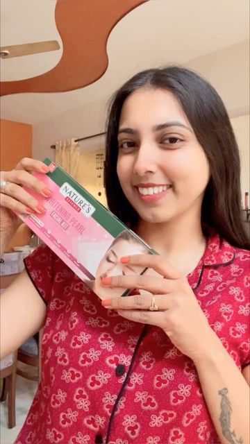 Instagram post by @riasaini.official for Nature’s Essence. Caption reads: #ad Played Holi befikar hoke, because I have....