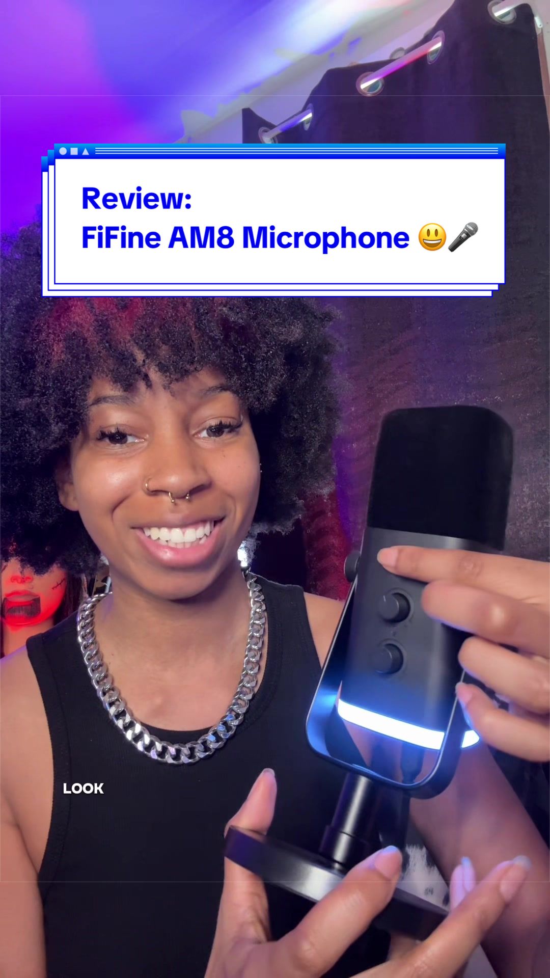 TikTok post by @jurskur for Fifine Indonesia. Caption reads: I’ve seen this mic in EVERYONES stream, and wanted....