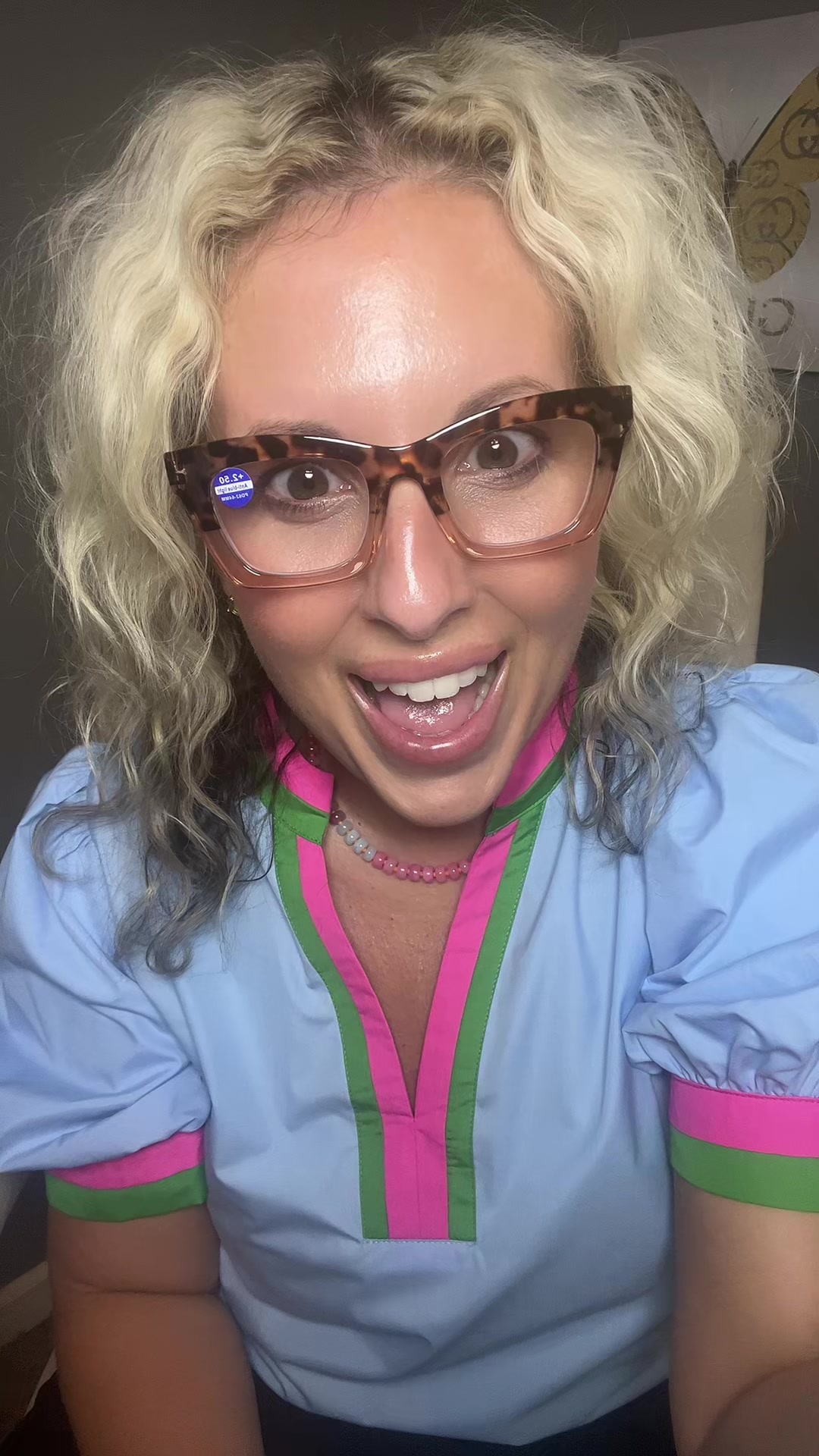 TikTok post by @adneal83 for RESJOK Reading Glasses. Caption reads: [...] @RESJOK READING GLASSES.