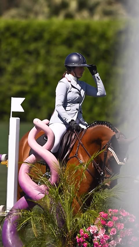 Instagram post by @julieahnmedia for Majyk Equipe. Caption reads: He’s kind of a cool guy 😎 . . . . #equestrian....