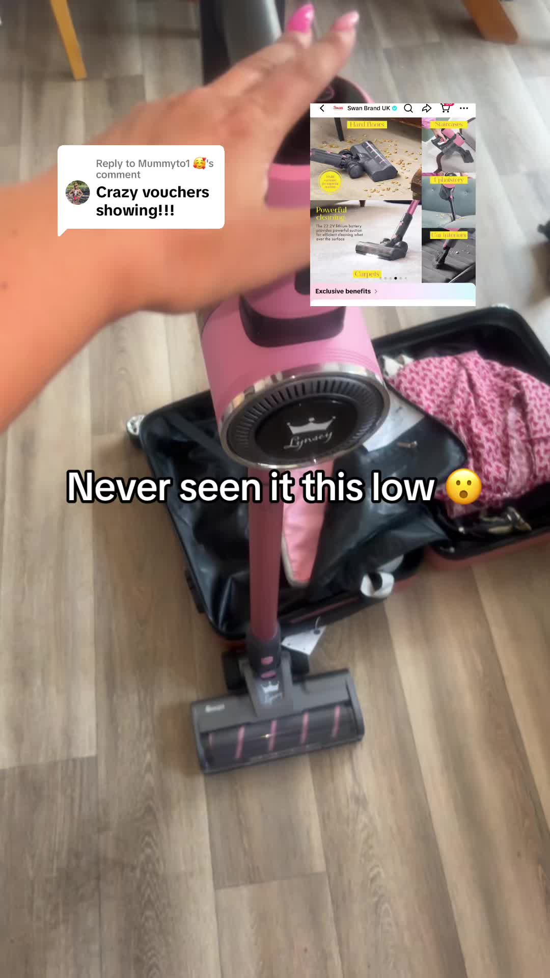 TikTok post by @ninibubble123 for SwanbrandSA. Caption reads: Replying to @Mummyto1 🥰 Run!!! If you can see the....