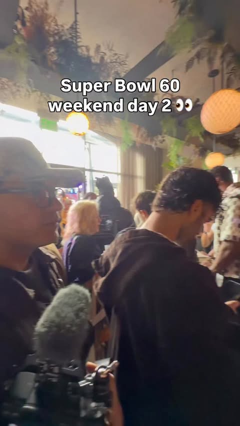 Instagram post by @nicknayersina for DraftKings. Caption reads: Day 2 of Super Bowl 60 w/ @draftkings....