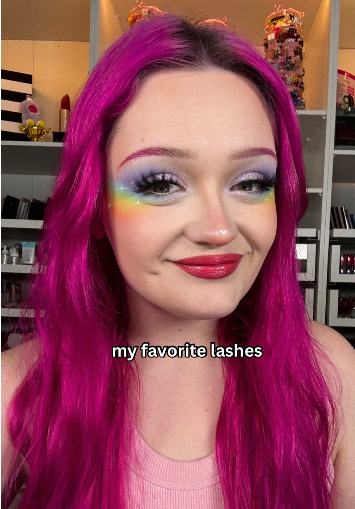 TikTok post by @linsmakeuplooks for Lilly Lashes. Caption reads: [...] hot and seggsy quite like a pair of @Lilly....