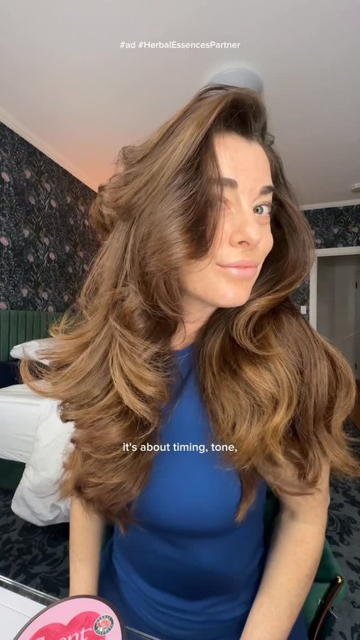 Instagram post by @daniellewalter for Herbal Essences. Caption reads: scent as a love letter 💌 w/ @herbalessences....