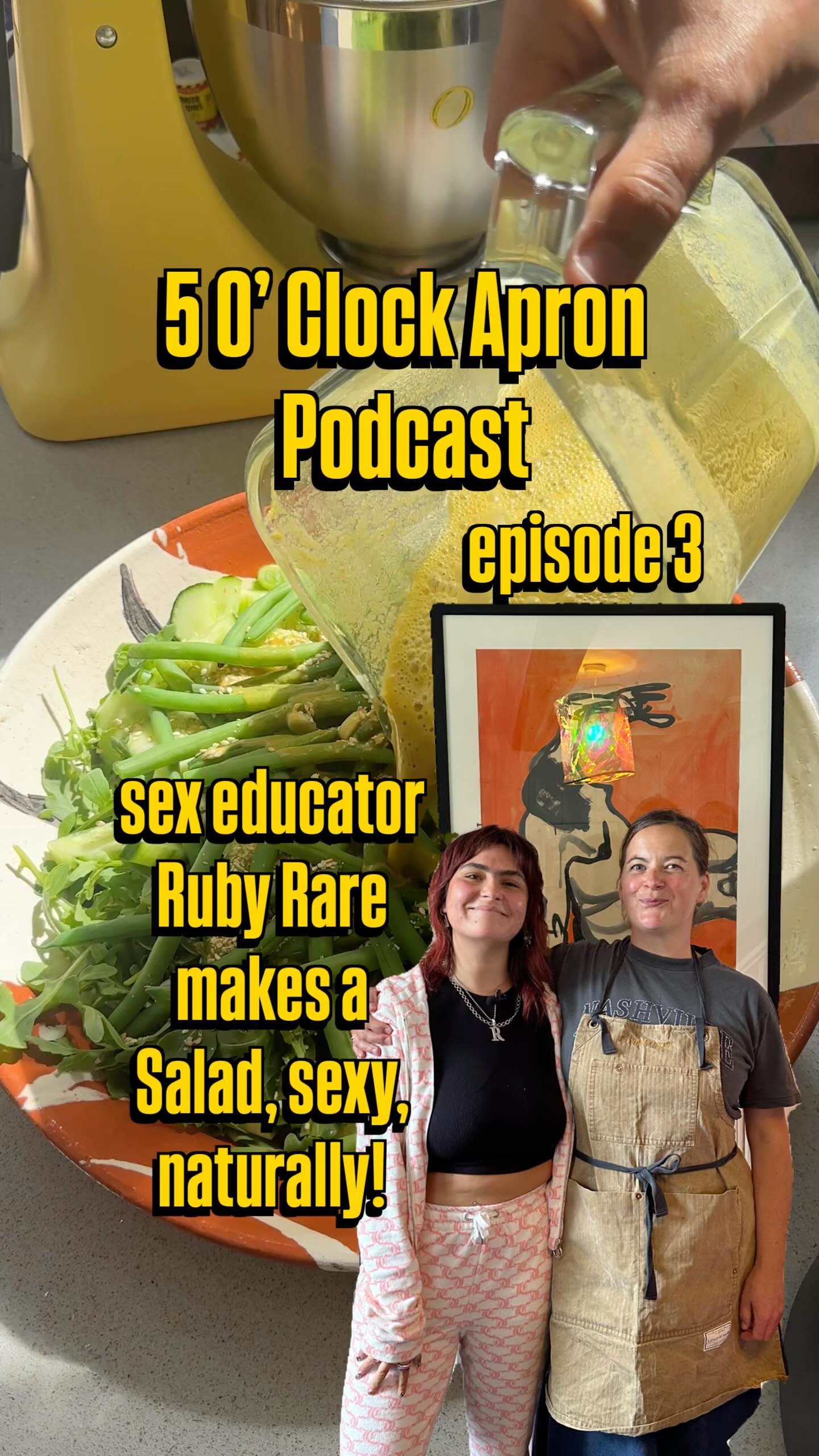 Instagram post by @5oclockapron for Kitchenaid. Caption reads: Hurrah! 3rd episode of 5 O’ Clock Apron Podcast is....