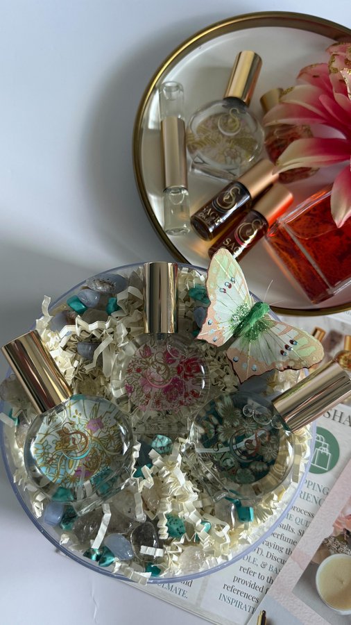 Instagram post by @makeup.by.umber for The Sage Lifestyle. Caption reads: @thesagelifestyle  A Gemstone Perfumery 💎
Sage....