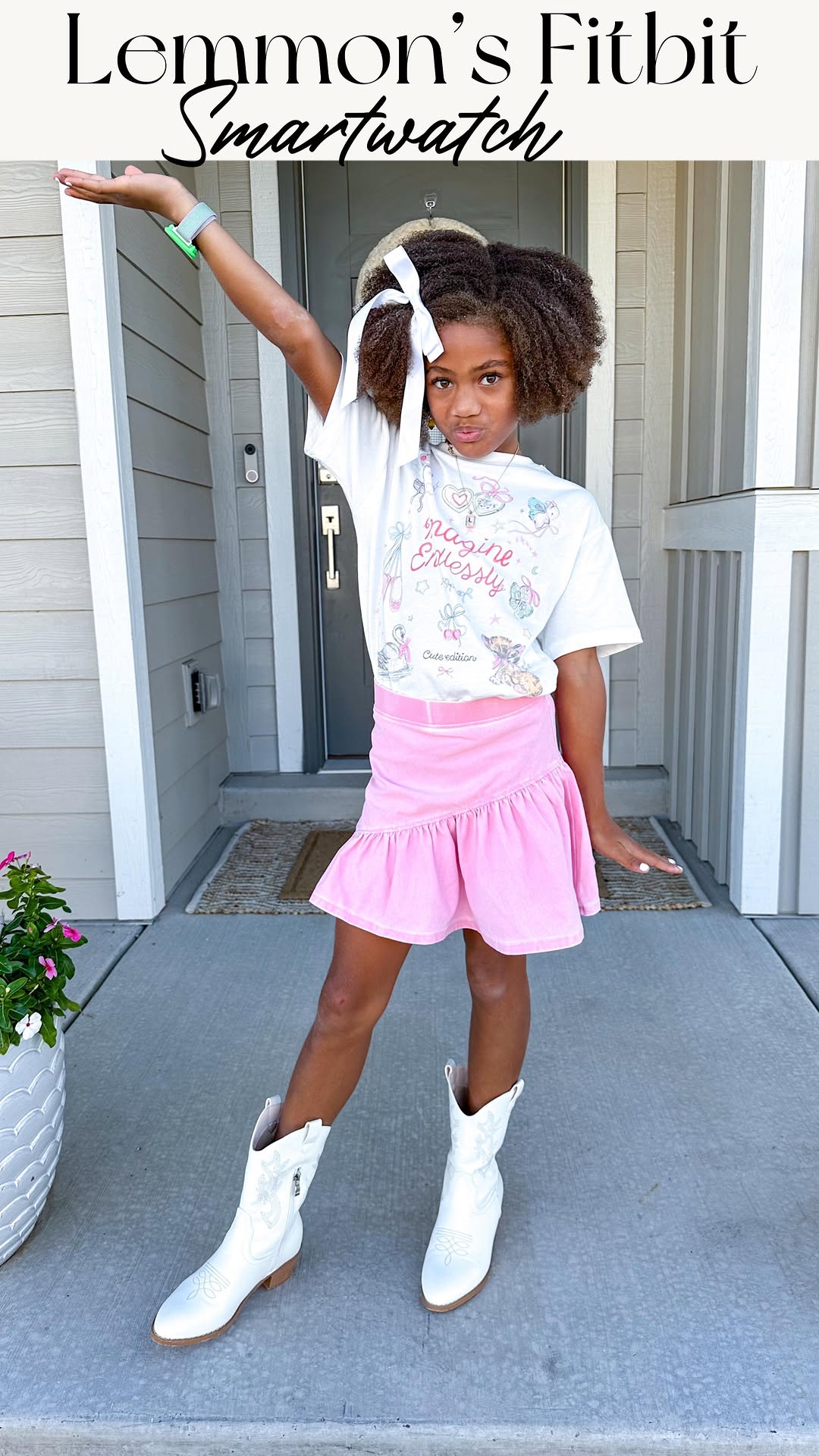 Instagram post by @hellopalmerfamily for Fitbit. Caption reads: #sponsored Lemmonade turned 8 and missy is....