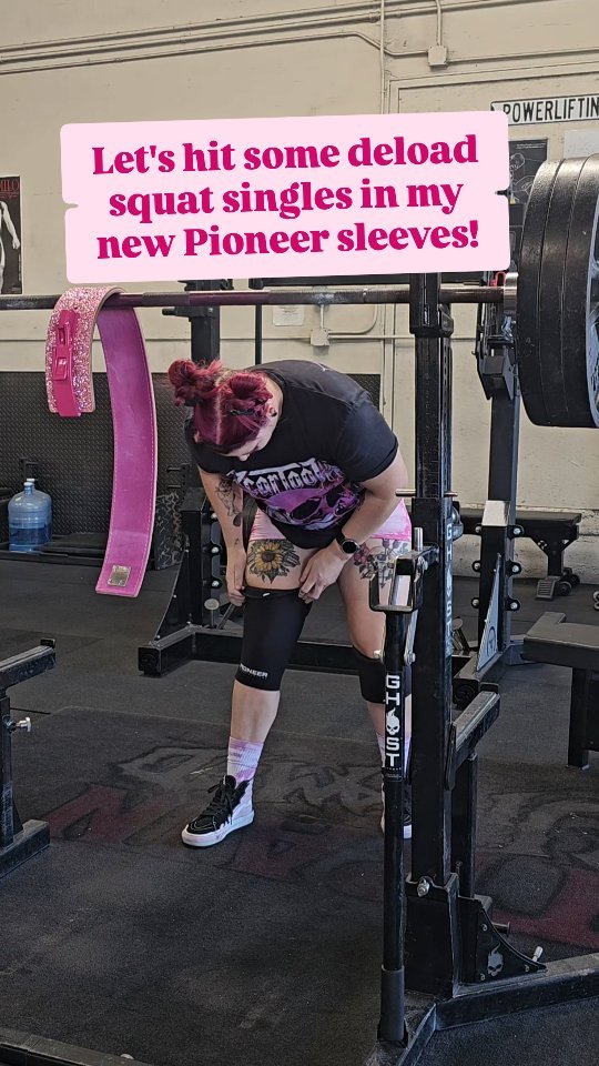 Instagram post by @britt_chownstrength for Pioneer Fit. Caption reads: [...] BRITT to save ✨️ #girlswhopowerlift....