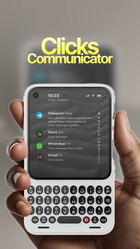 Instagram post by @lim.sanityy for Clicks. Caption reads: [...] Believe This Phone EXISTS In 2026 📲....