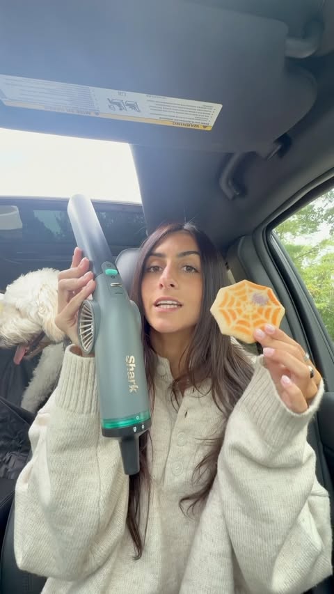 Instagram post by @thehungryfork_ for Shark Home. Caption reads: [...] car cleanout with help from my new....