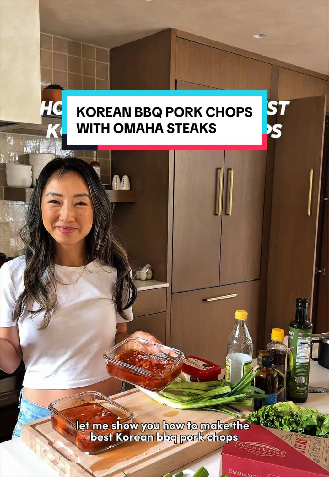 TikTok post by @atasteofkoko for Omaha Steaks. Caption reads: [...] with a high-quality cut — these are @Omaha....