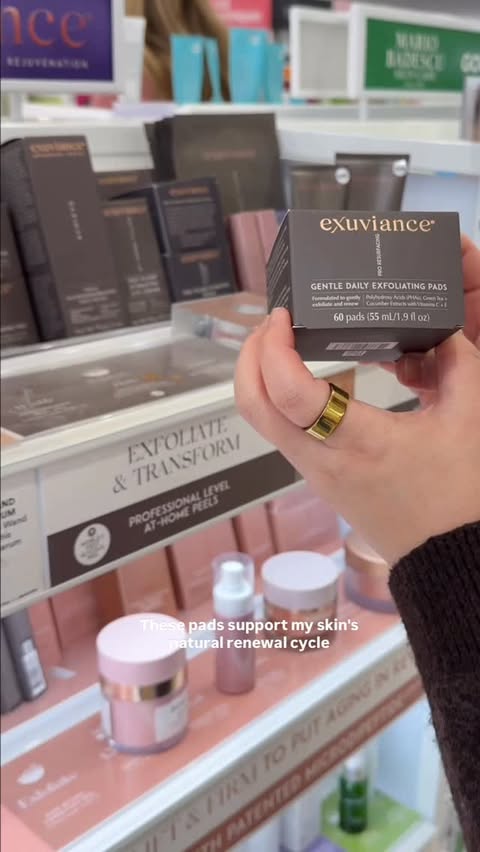 Instagram post by @magentavillegas for Exuviance. Caption reads: Shop with me at Ulta while Exuviance is 25 percent....