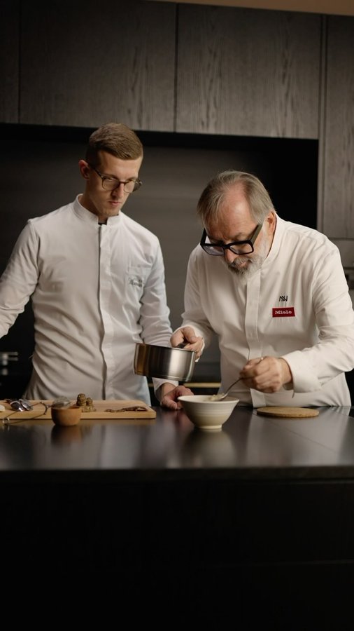 Instagram post by @nniederkofler for Miele. Caption reads: A harmony of textures and earthy....