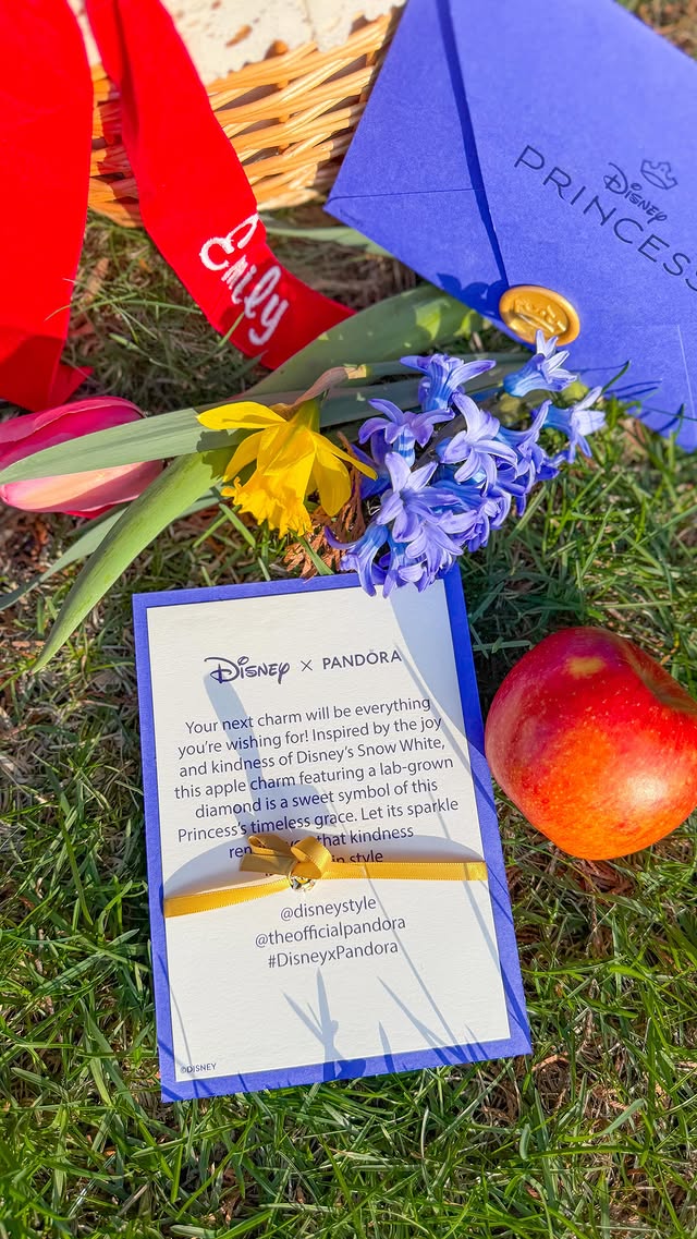 Instagram post by @emilyyyrosess for Disney Style. Caption reads: [...] lab-grown diamond 💎 Thank you @disneystyle....