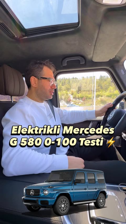 Instagram post by an influencer for Mercedes-Benz Türkiye. Caption reads: Elektrikli Mercedes G 580 ile 0-100 km/s hızlanma....