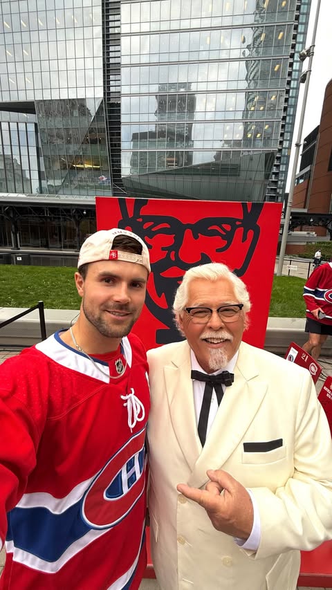 Instagram post by @austinfriesen for KFC. Caption reads: [...] to help give the team that extra boost!....