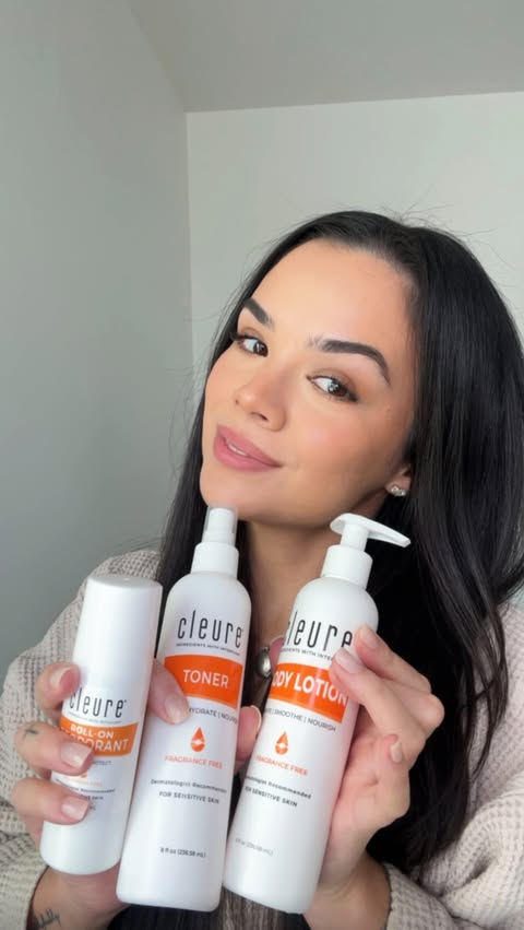 Instagram post by @angelareneemoreno for Cleure. Caption reads: [...] trying new products feel like a gamble —....