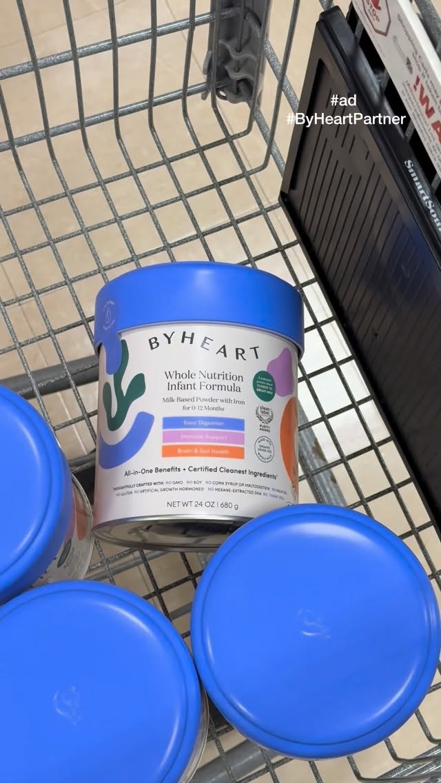 Instagram post by @growingmillers for ByHeart. Caption reads: #ad #ByHeartPartner Motherhood doesn’t come with a....