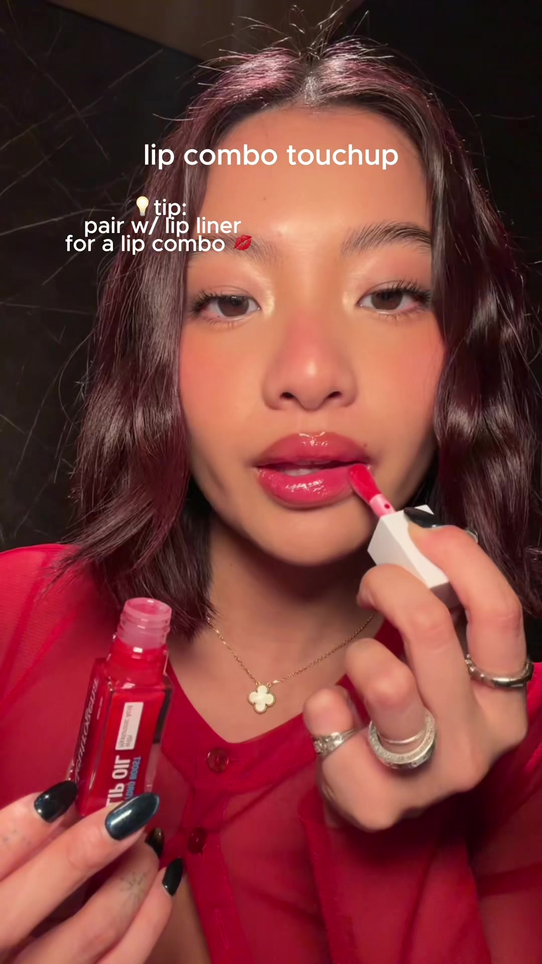 TikTok post by @stxph.h for Neutrogena. Caption reads: #NeutrogenaPartner @Neutrogena HydroBoost Lip Oil....