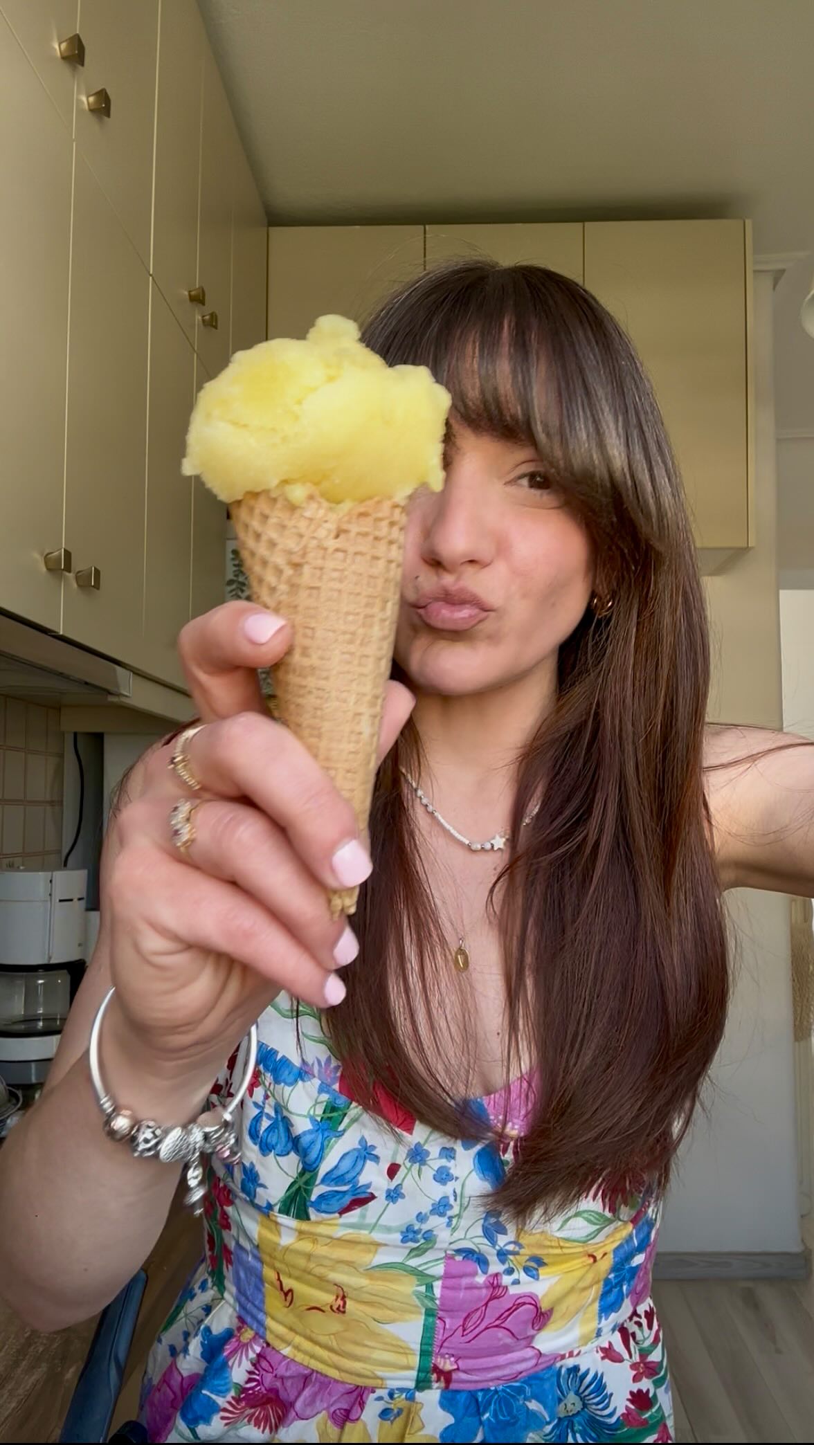 Instagram post by @dancemypilates for Nutribullet. Caption reads: Lighter than light ice cream 🍦 

Θα χρειαστείς τα....
