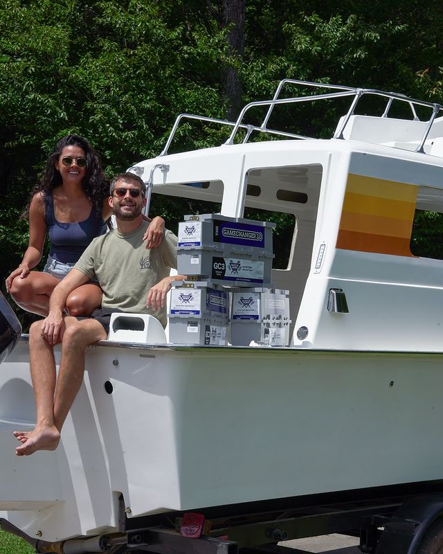 Instagram post by @slowboatfasthome for Battle Born Batteries. Caption reads: [...] and how we could fit our 810Ah....