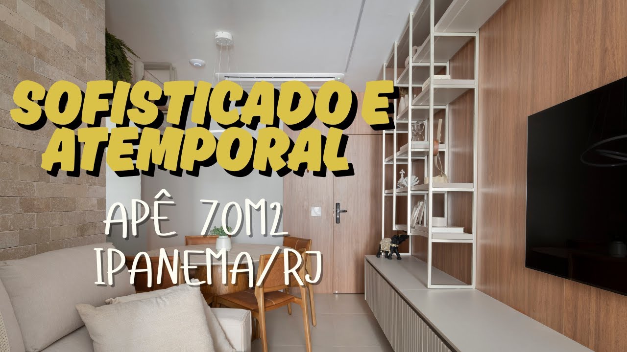 YouTube post by @nataliasallaarq for Hotmart. Caption reads: 70m2 apartment in Ipanema - Sophisticated and....