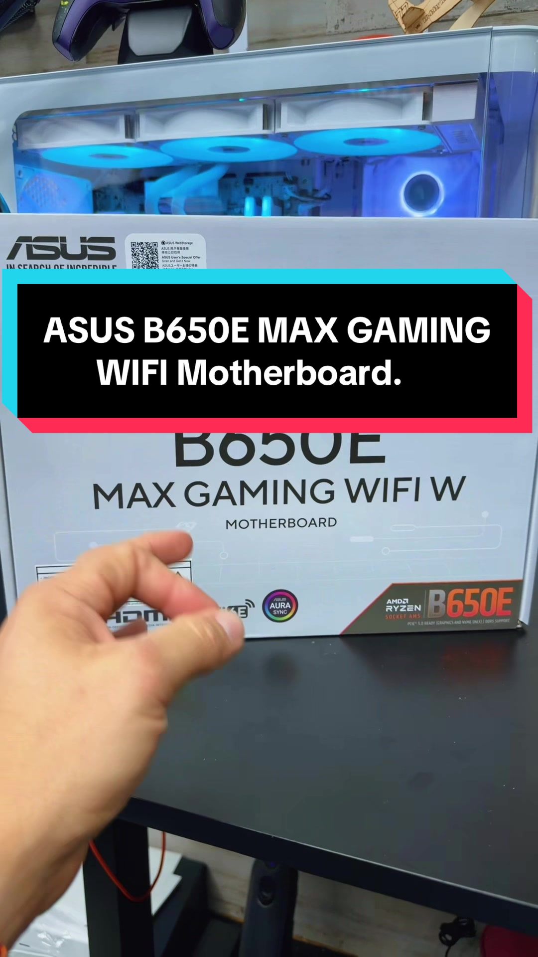 TikTok post by @hardwick606 for Newegg. Caption reads: [...] #motherboard #pcsetup #gaming #pcgaming....