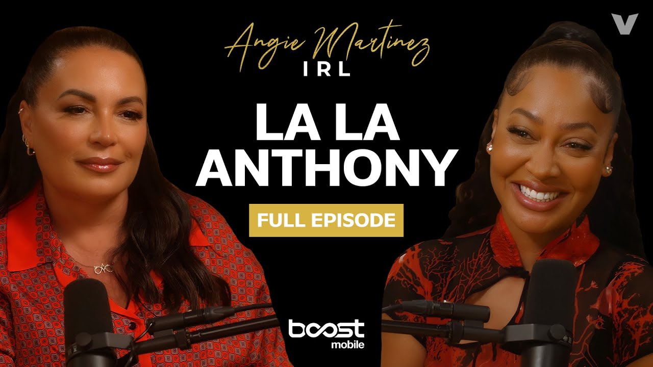 YouTube post by @AngieMartinez for Boost Mobile. Caption reads: La La Anthony Sends Son To College, ‘Group Chat’....