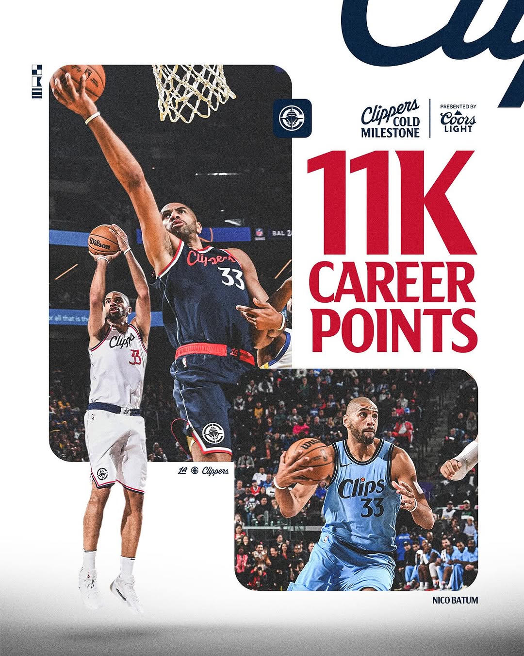 Instagram post by @nicbatum88 for Coors Light. Caption reads: Congrats Nico 👏

In last night’s W, Nicolas Batum....