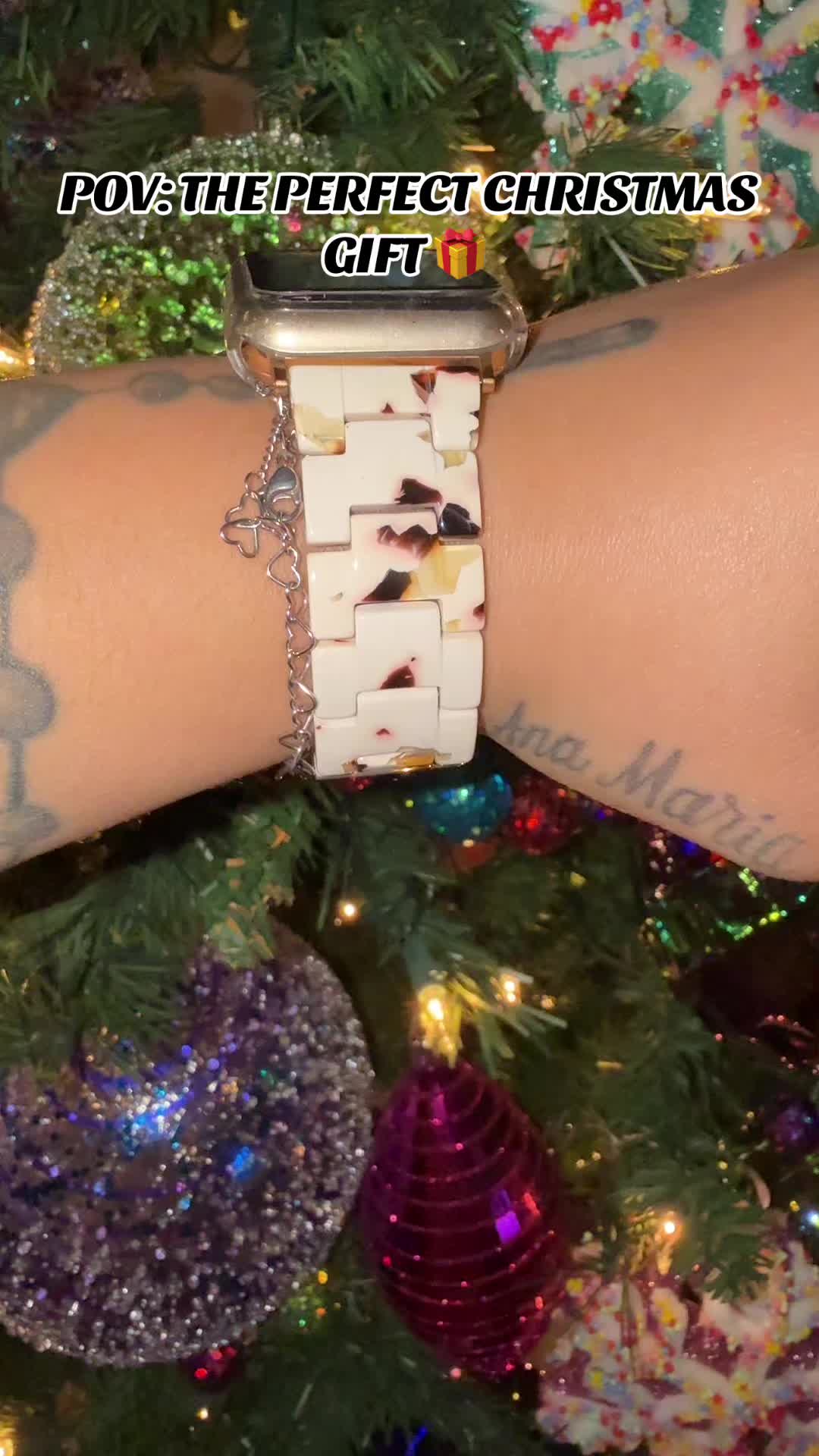 TikTok post by @yourfav.amyyv for Solace Bands. Caption reads: [...] or add links to your watch band! @Solace....