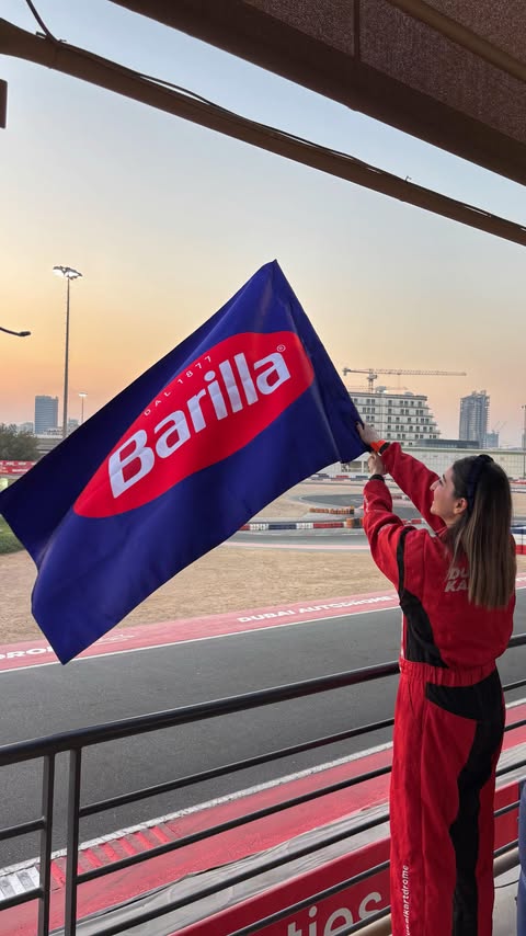 Instagram post by @_atreyhaan_ for Barilla. Caption reads: Kicked off the @barillame event with karting 🏎️....