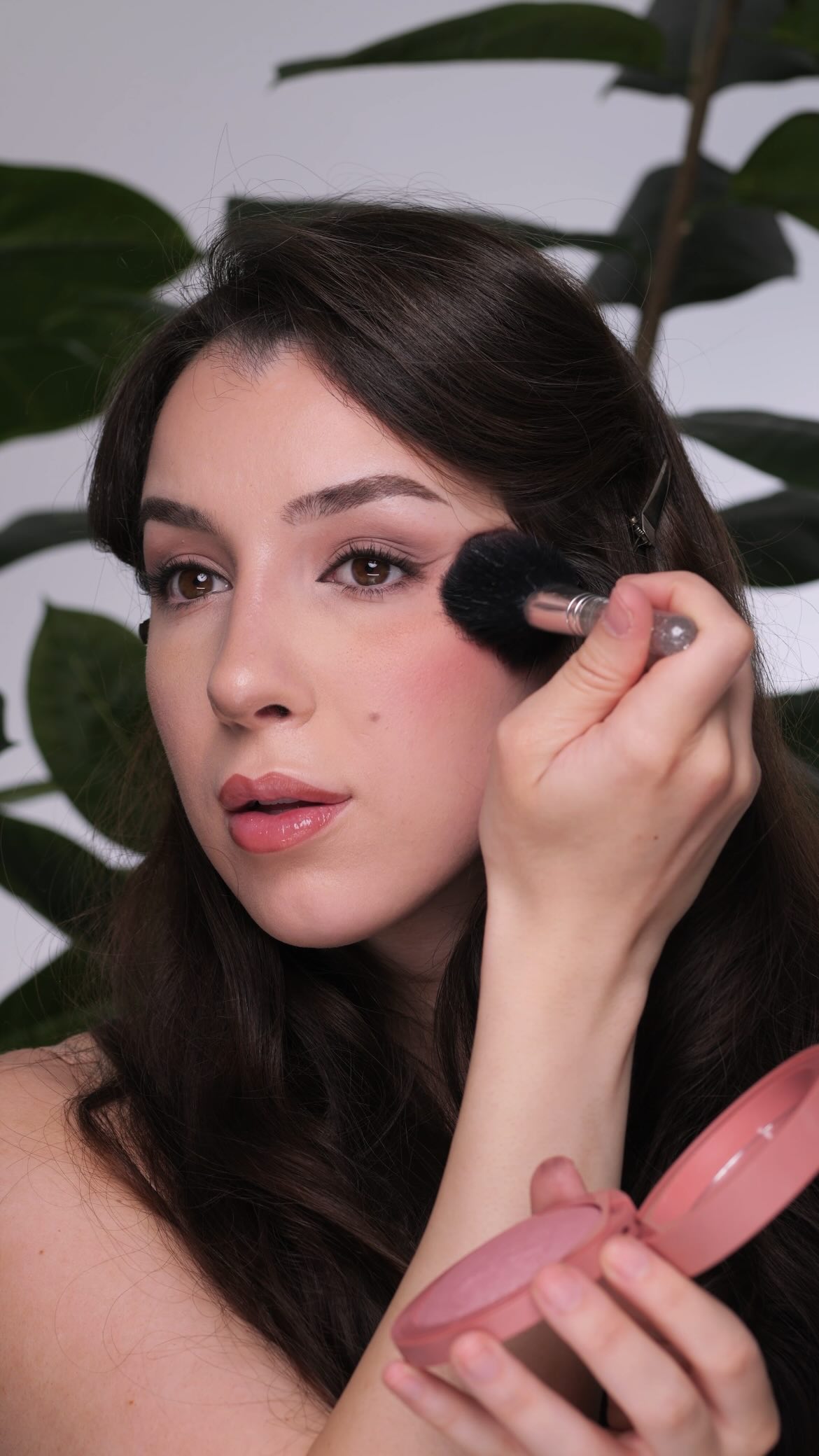 Instagram post by @ashleykaylamakeup for EM Cosmetics. Caption reads: Sun-kissed blush❤️ I used the Em Cosmetics heavens....