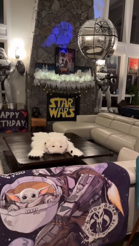 Instagram post by @andreakbrooks for FUN.com. Caption reads: 💫Star Wars Borthday setup💫 

This was a fun....